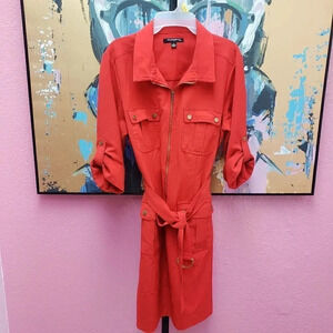 Sharagano Zip Up Tie Waist Dress Size 14